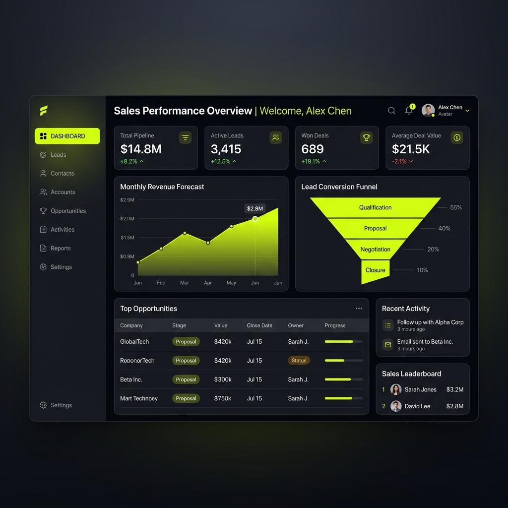 ApexCRM — High-Performance Enterprise Sales & Operations Dashboard